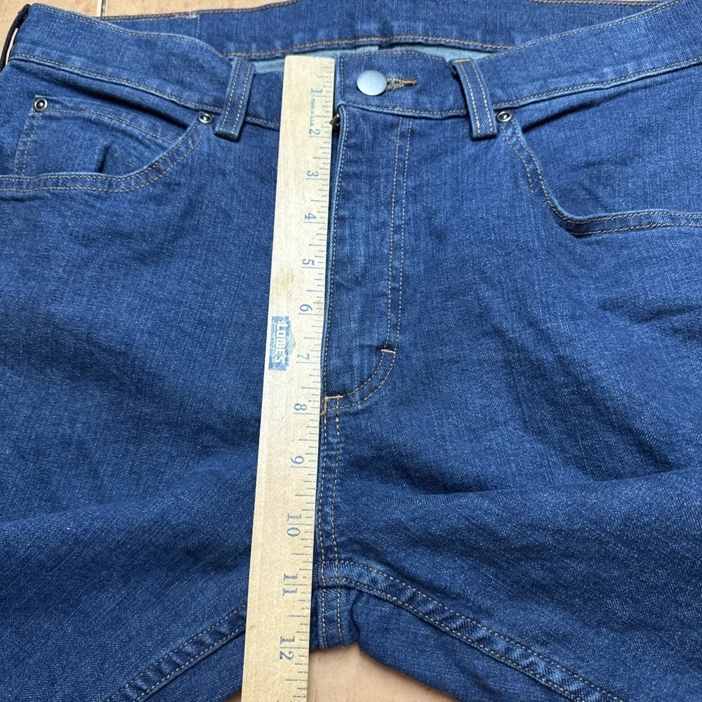 40 Grit Duluth Trading Jeans 34 x 32 Slim Fit Stretch Dark Wash Denim Pants Mens